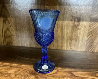 Fostoria Avon Cobalt Blue Presidential Glass / Goblet Martha Washington
