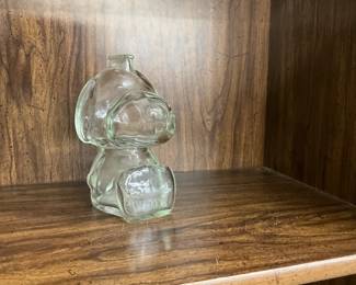 Snoopy Clear Glass Coin Bank