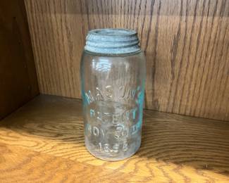 Blue Mason Jar with Zinc Lid