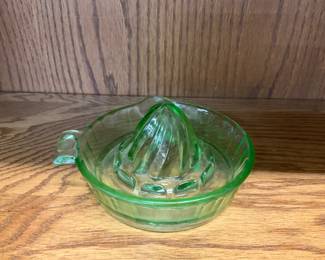 Green Uranium Glass Citrus Juicer