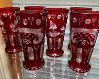 Beautiful red glass to set the perfect Valentine’s Day Table!