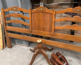 Vintage Wooden Bed Frame and Table Base:
    A classic wooden bed frame with intricate carvings and a vintage-style table base. Perfect for adding charm to any bedroom or upcycling project.