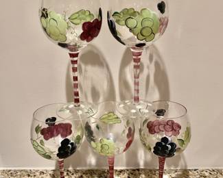 Hand Painted Wine Glasses
