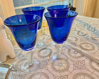 Cobalt Wine Goblets