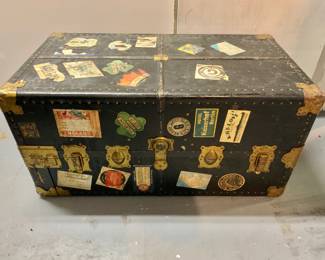 Vintage Trunk with Vintage Stickers