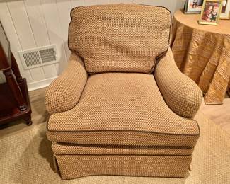 Pair of Tweed Style Swivel Rocking Arm Chairs
