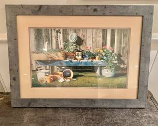 Framed and Matted Potting/Garden Print
