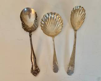 Vintage sterling silver spoons various designs 