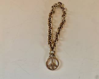 Tiffany Peace Symbol Sterling Silver chainlink bracelet 