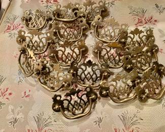 Set of vintage brass handles 