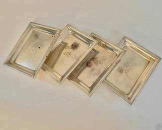 Set of 4 Sterling silver mini trays 