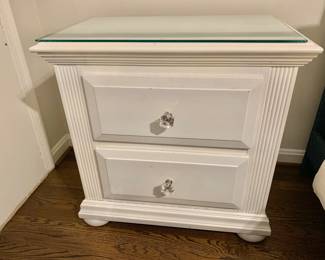 Bedside Chest with Glass Top
