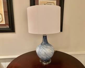 Blue Swirl Glass Table Lamp