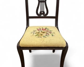 Set of 3 Harp Chairs with Needlepoint Seats