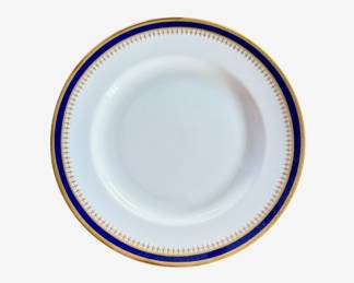 66-Piece Spode "Knightsbridge Cobalt" China Set - 12 dinner plates, 11 salad, 12 soup bowls, 12 dessert bowls, 8 cups and saucers, creamer & covered sugar bowl, and 1 platter