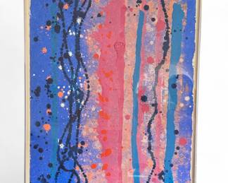 Abstract acrylic art by Edward Avedisian (American, 1936-2007).  Size 31" x 22.5".  Provenance: purchased from Robert Elton Gallery, Madison Avenue, New York