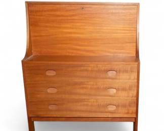 Rare MCM Danish Teak Secretary Desk (or Bar) by Vitré