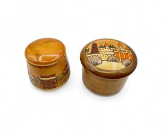 Lidded wooden boxes