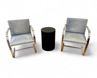 PAIR of Vintage Miles Van Der Rohe Flat Bar Brno Chairs