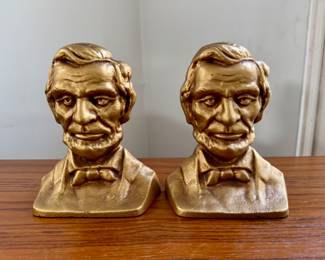 Iron Lincoln Bookends c. 1928