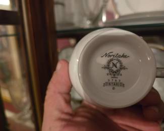 The cup says Noritake Ontario, but I say "how gorgeous is that set of China" rumors are that this is the same China used in Canada's version of the White House.