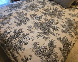 Scenes of yester year! Scenes of what most people would say was a simpler time. A man picking apples, a girl dressed in her Sunday best out for a walk, a mule pulling a plow and what appears to be a horse drawn Stage coach! This beautiful comforter is the perfect way to have a head start on an amazing dream of days gone by.