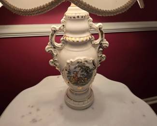 There are quite a few of these beautiful lamps depicting scenes from days gone by.