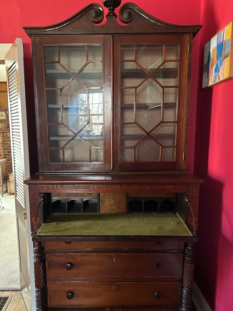 Antique secretary with beautiful inlaid detail