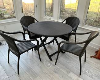 Frontgate all weather wicker table and chairs