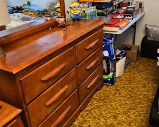 Dresser with mirror and night stand, Many games