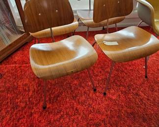 Set of four Herman Miller chairs, one as is.