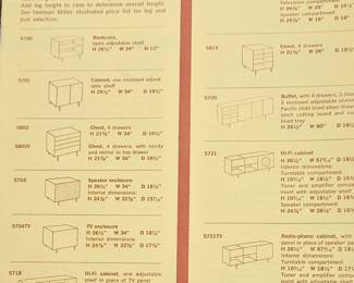 Original price guide for Herman Miller furniture, 1960's