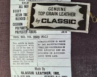 Tag on the Classic leather couch