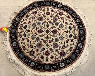 38" D Persian Iranian hand knotted wool rug - recently cleaned by DA Burns