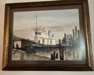 Signed, framed watercolour - L Dugg