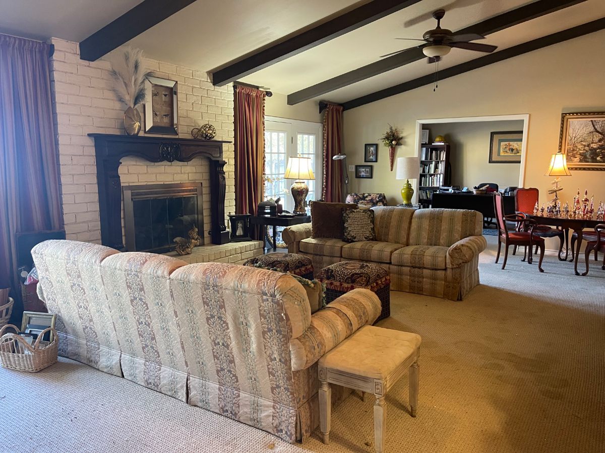 MATCHING UPHOLSTERED SOFAS, OTTOMANS