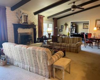 MATCHING UPHOLSTERED SOFAS, OTTOMANS