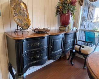 FRENCH COUNTRY BUFFET, LARGE PLATTERS, FLORAL ARRANGEMENT