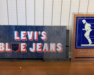 VINTAGE ACRYLIC LEVI’S BLUE JEANS SIGNAGE