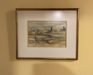 FRAMED WATERCOLOR PRINT BY B OGLESBEE
