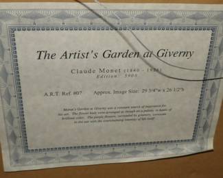 Entitled The Artist's Garden at Giverny by Monet