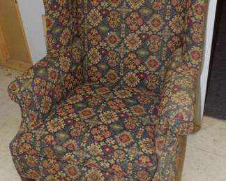 Matched Pair of Chippendale Style Wing Chairs