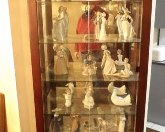 Illuminated Two Door Glass Curio