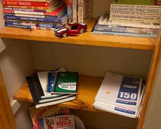 Round hat box full of crayons, map pencils, color markers and coloring books all for one money.  Books and office supplies