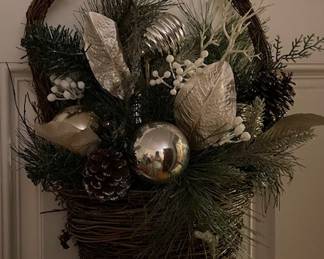 Nice silver and white motif Christmas basket