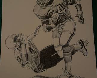 Multiple copies of Earl Campbell, Oilers #34, print