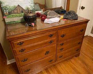 Dresser with mirror.  (I sure do love these old wood floors!)