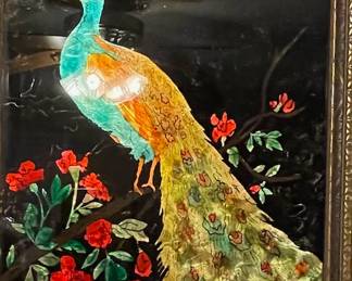 Neat peacock framed art