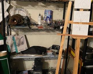 Shelf with misc art and other supplies