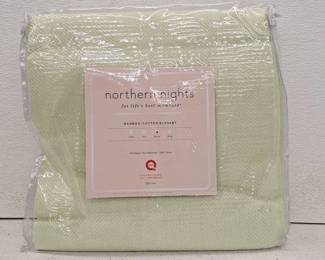 Northern Nights Rayon Made From Bamboo & Cotton Logan Blanket, Queen, Spring Green, Retail - $83.00